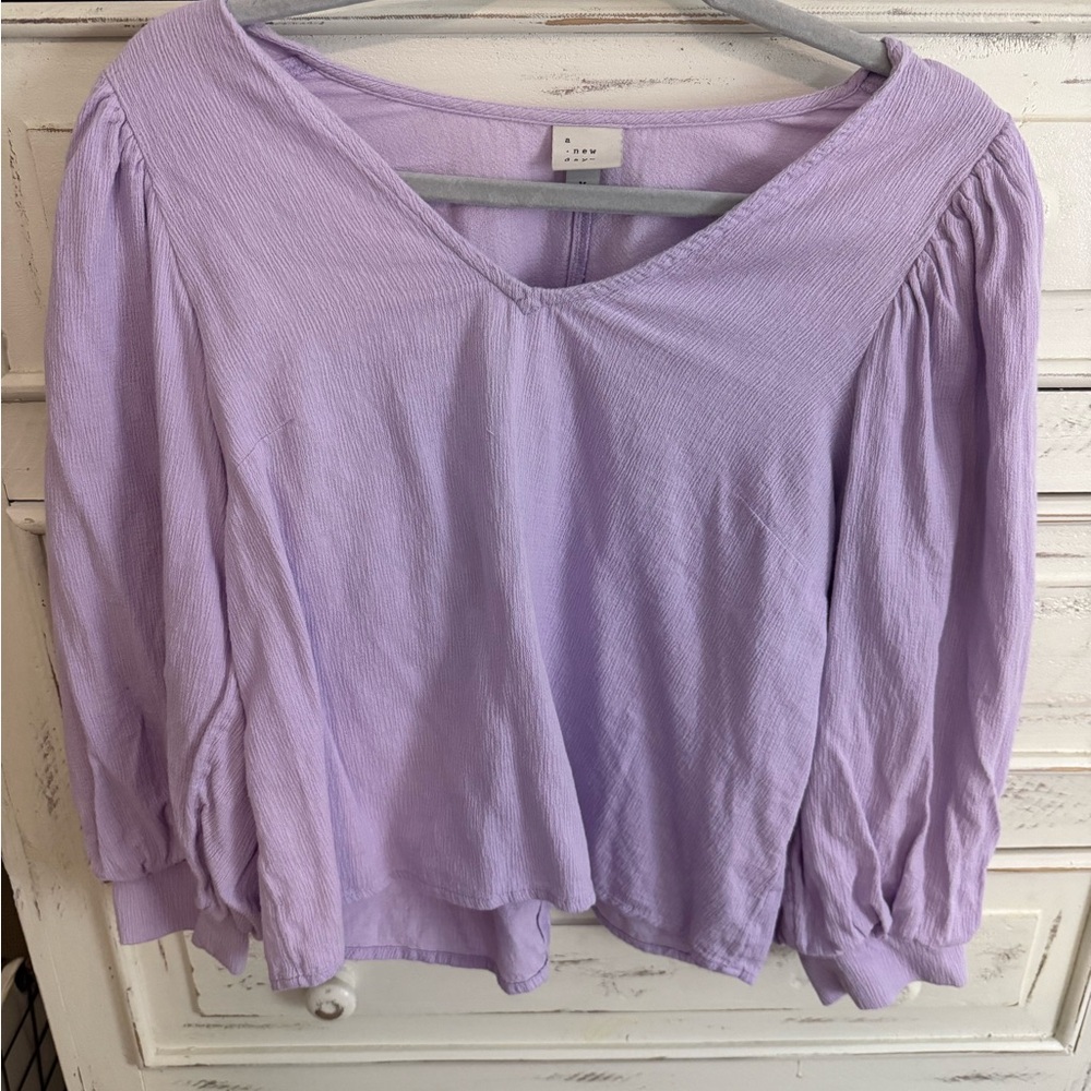 Lavender V-Neck Women's Top